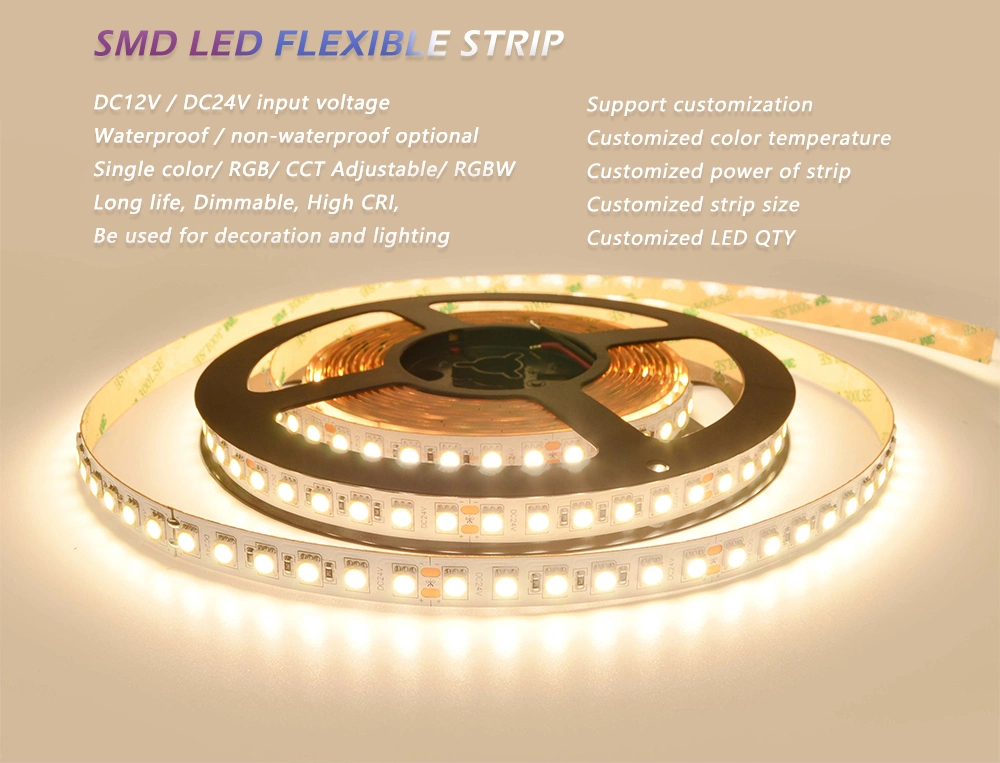 Waterproof SMD3014 120LEDs/M DC24V Side Emitting LED Outdoor Flexible Strip