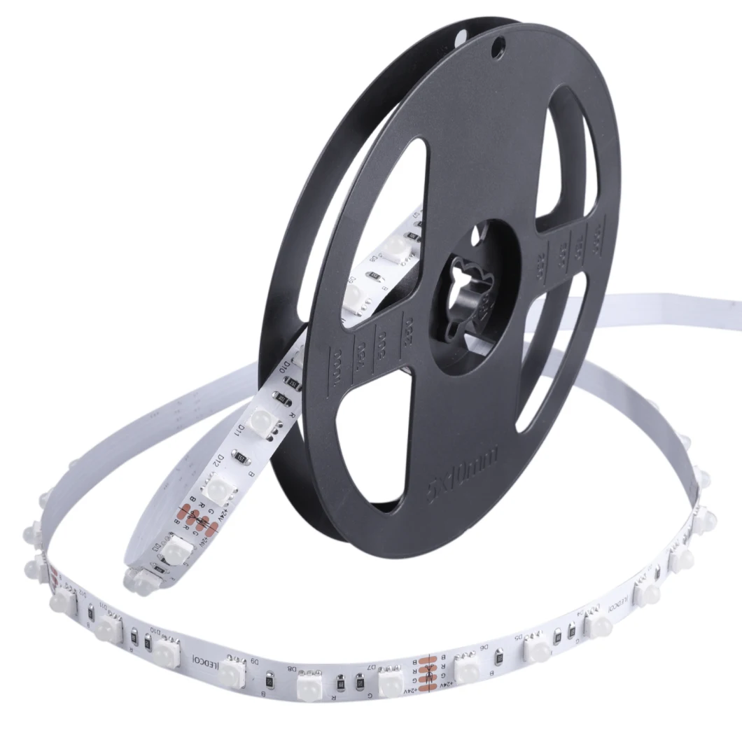 Small angle Strip Light RGB LED Strip SMD5050 60leds/m Ip20 Flexible White RGB lens LED Strip