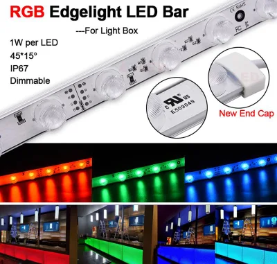 고휘도 IP67 에너지 절약 SMD3030 24LEDs/m RGB 색상 조절 가능한 가장자리 조명 상자용 LED 스트립 조명