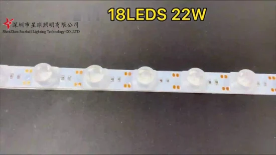 12V 견고한 LED 스트립 조명(렌즈 SMD3030 포함), 미터당 18개의 LED, LED 그리드 백라이트, 3030 모듈 스트립