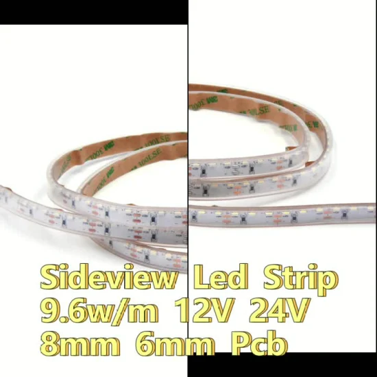 고밀도 120 LED/미터 DC 24V SMD 2835 SMD 3014 측면 방출 초박형 LED 스트립